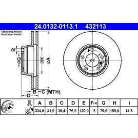 ATE Disco de Frenos Delantero BMW 432113